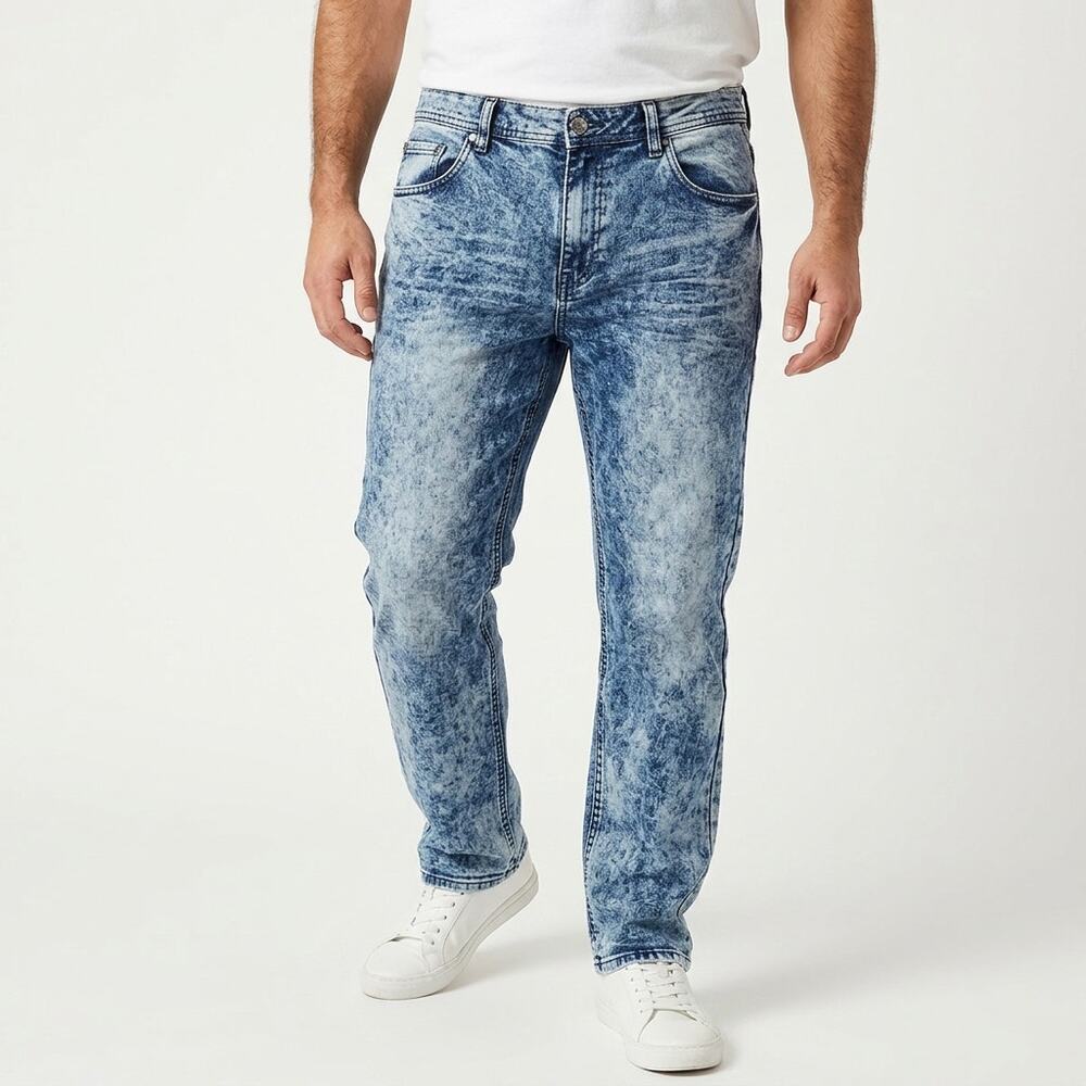 Jeanius Akademiks Blue Straight Jeans Men Size 46x34